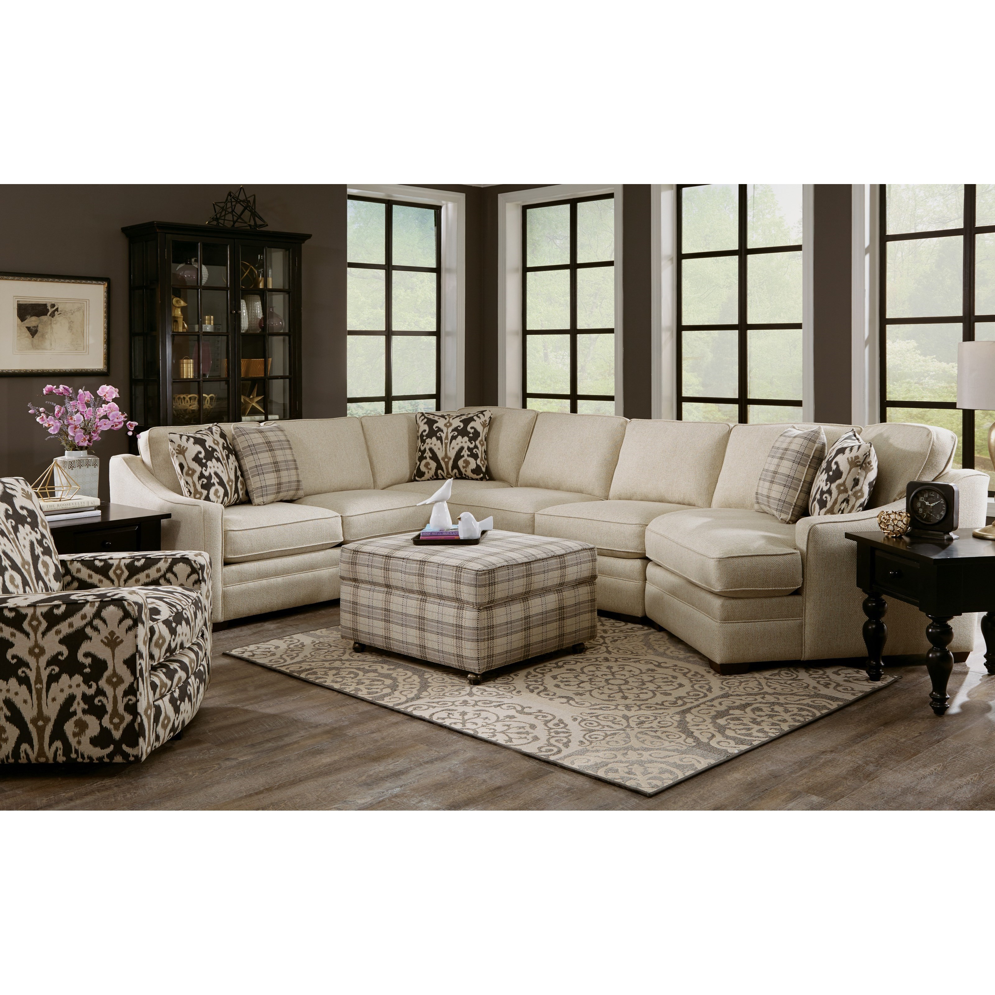 Craftmaster F9 Design Options Customizable Lift Top Storage Ottoman with Casters Belfort